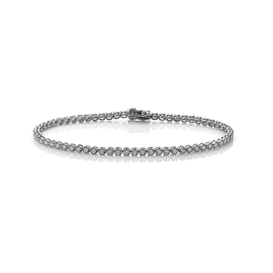 18K White Gold 2.10ct Diamond Tennis Bracelet