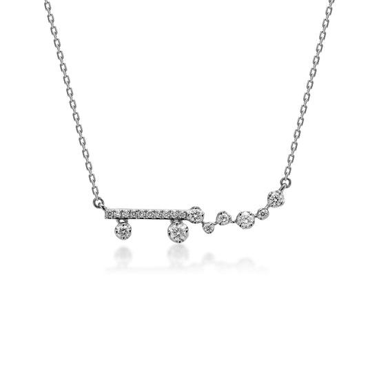 18K White Gold Scatter Diamond Necklace
