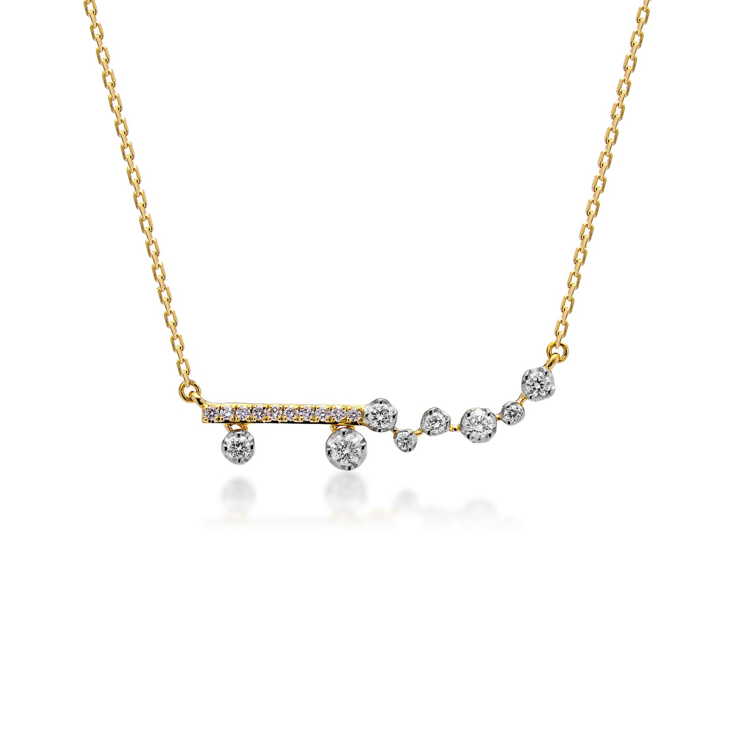 18K White Gold Scatter Diamond Necklace