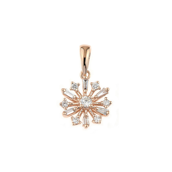 18K White Gold Flower Diamond Pendant