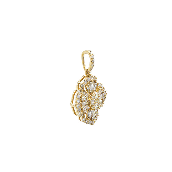 18K Rose Gold Flower Cluster Diamond Pendant